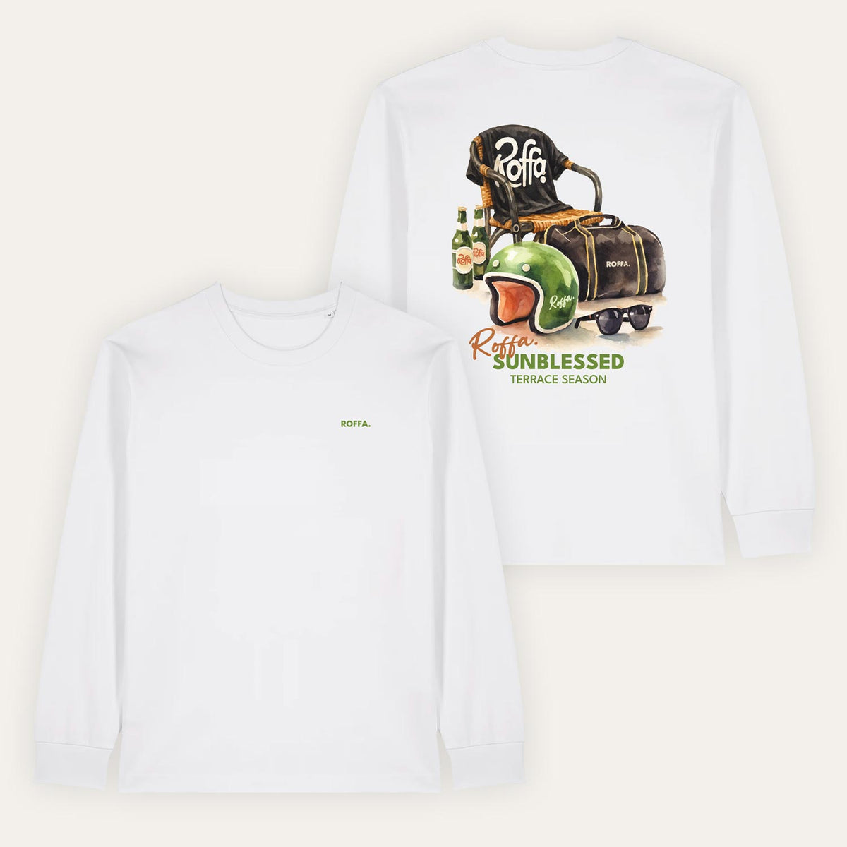 ROFFA. heavy t-shirt long sleeve oversized wit - Sunblessed