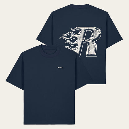 ROFFA. heavy oversized t-shirt - Flaming R - 100% organisch katoen