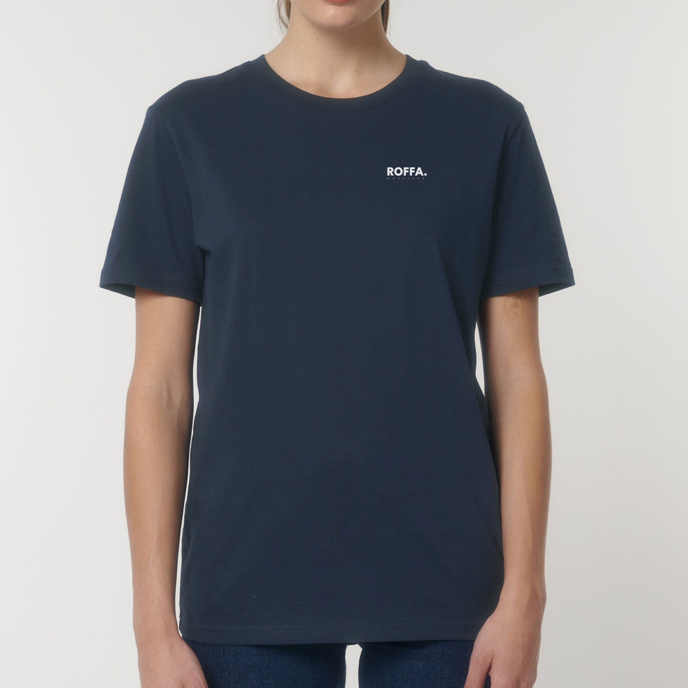 Donker blauw kinder t-shirt met Roffa en rotterdam logo