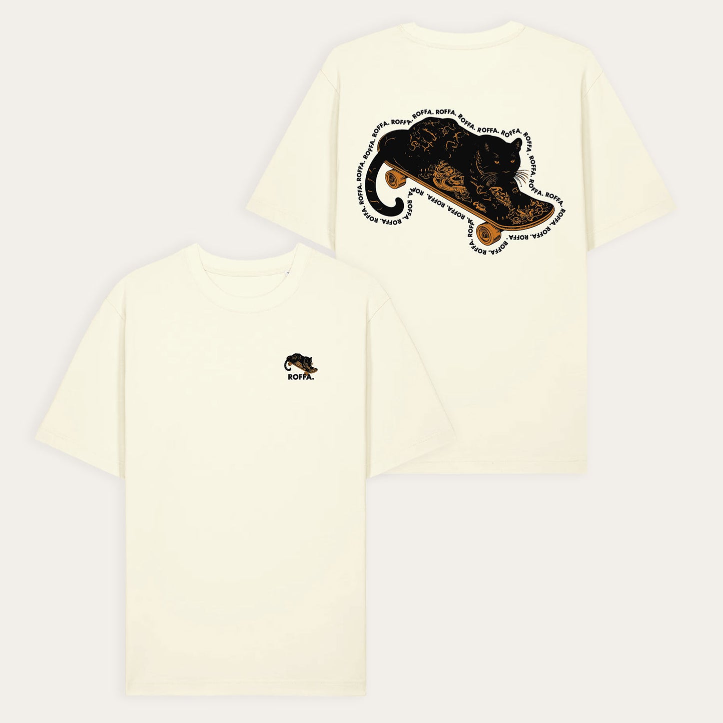 ROFFA. oversized t-shirt - Skate panthera - 100% organisch katoen