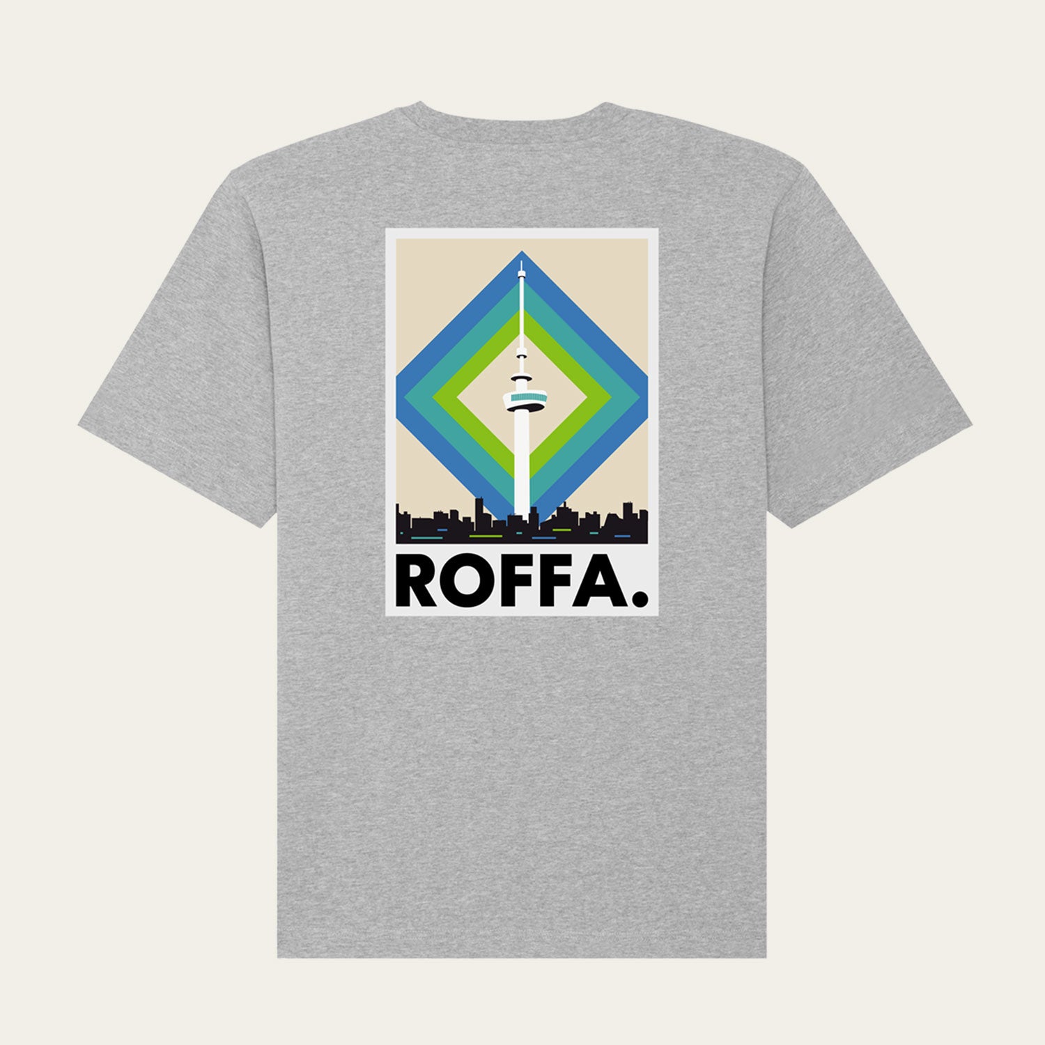 Grijs heavy t-shirt met Roffa en Euromast logo