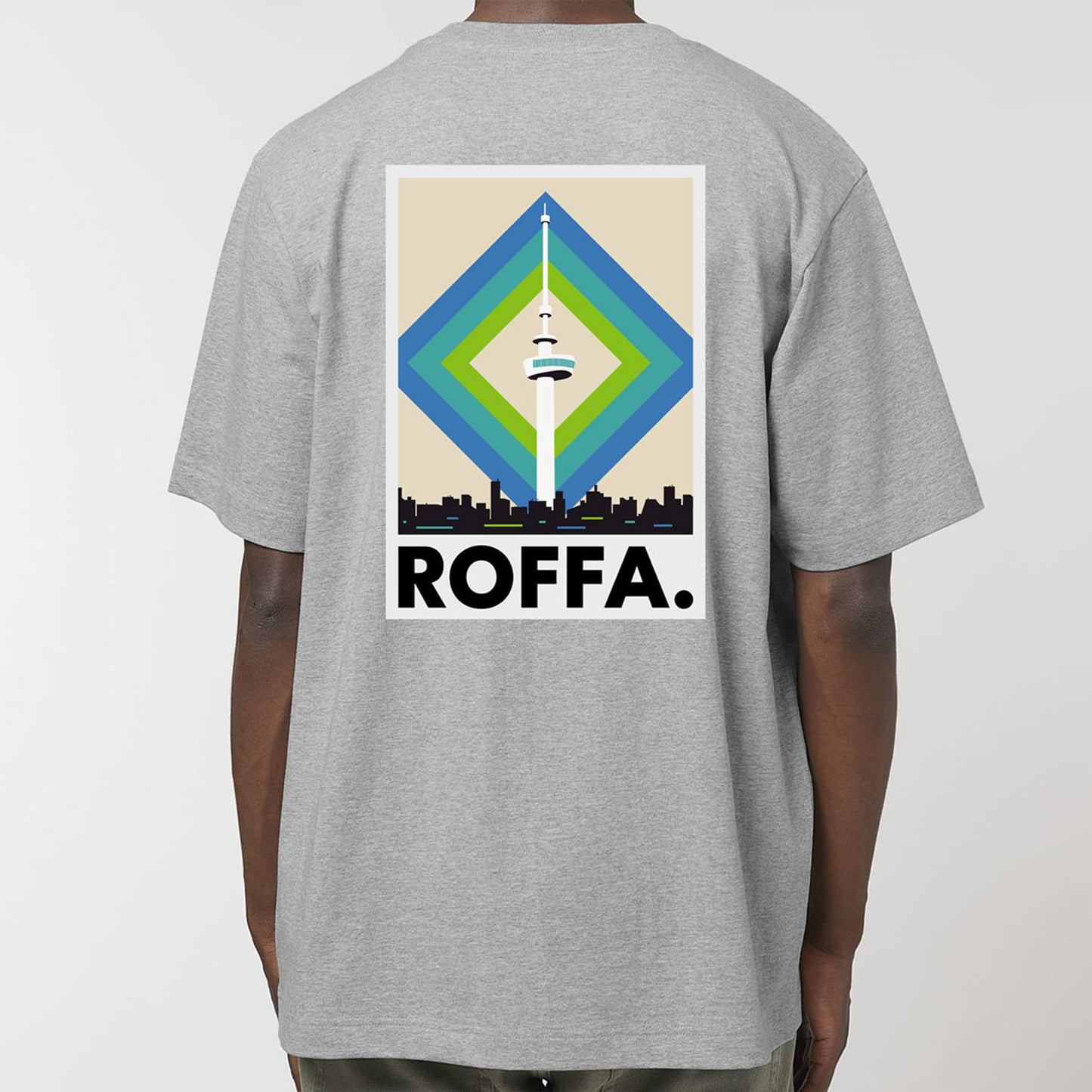 Grijs heavy t-shirt met Roffa en Euromast logo
