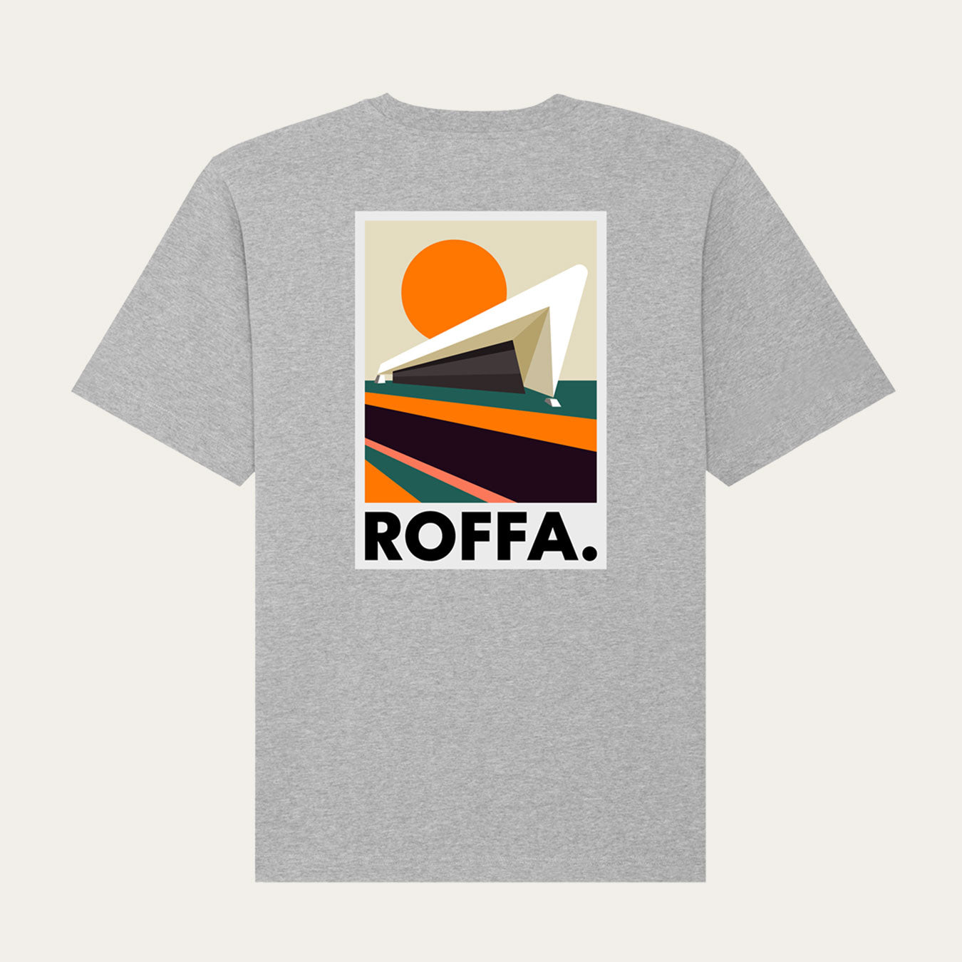 Grijs heavy t-shirt Roffa en rotterdam centraal station logo