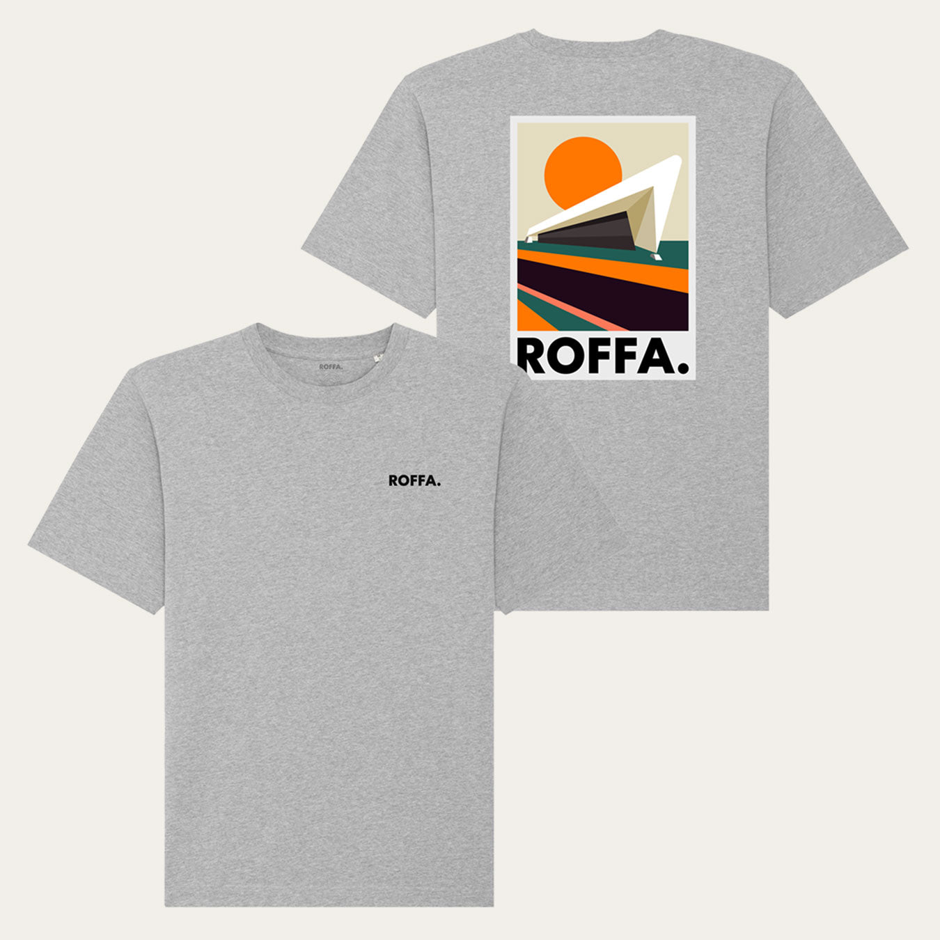 Grijs t-shirt Roffa en rotterdam centraal station logo