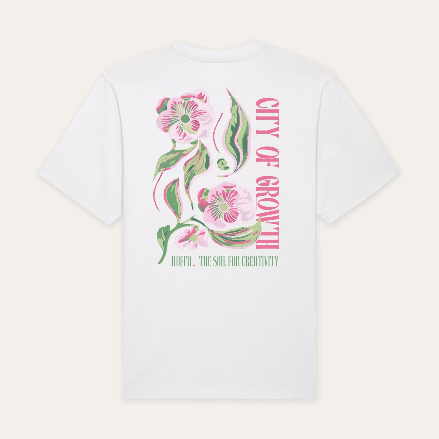 ROFFA. oversized t-shirt wit - City of Growth pink