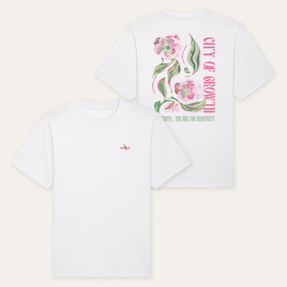 ROFFA. oversized t-shirt wit - City of Growth pink