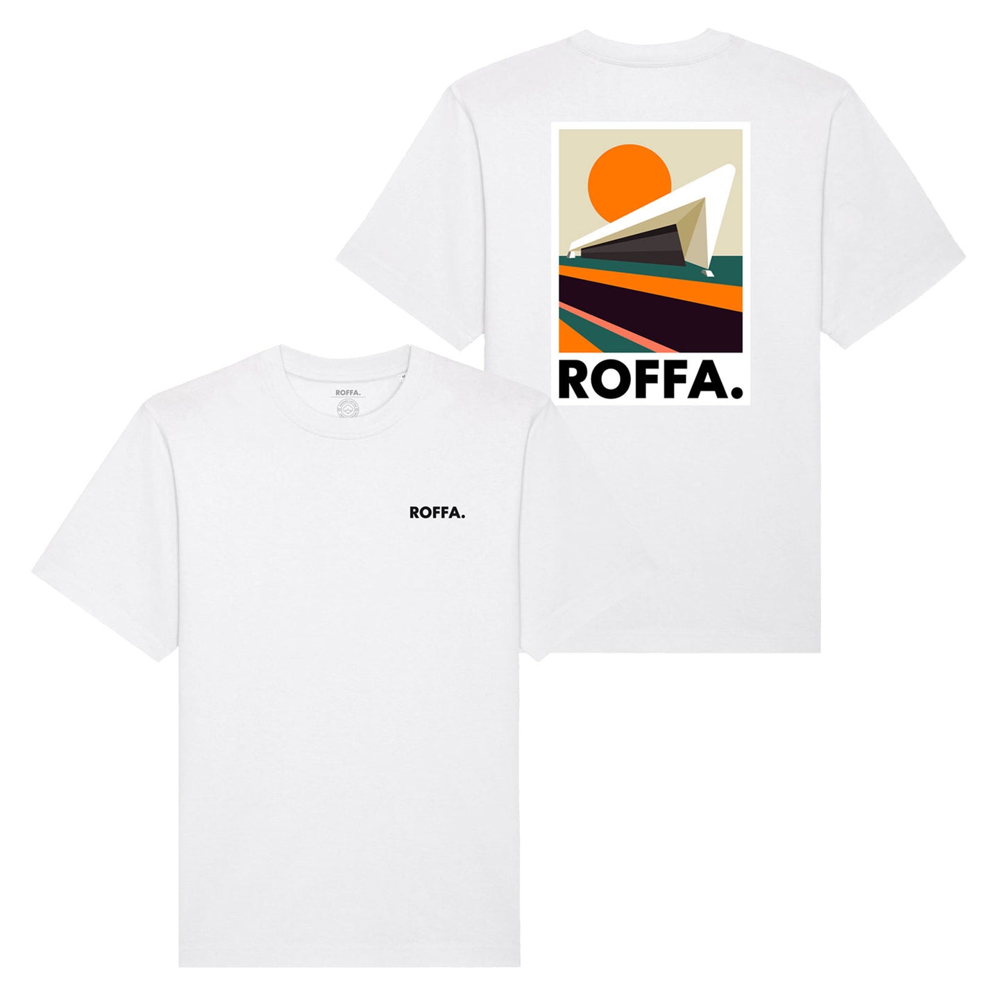 Wit heavy t-shirt Roffa en rotterdam centraal station logo