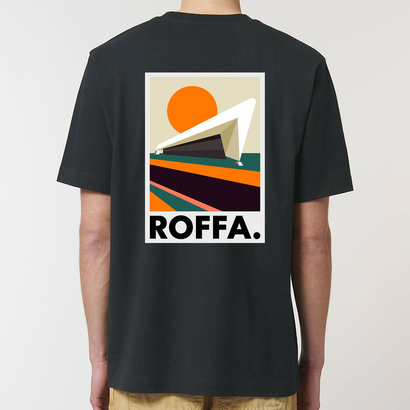 zwart heavy t-shirt Roffa en rotterdam centraal station logo