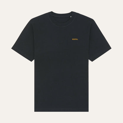 ROFFA. oversized t-shirt zwart - Yellow panthera