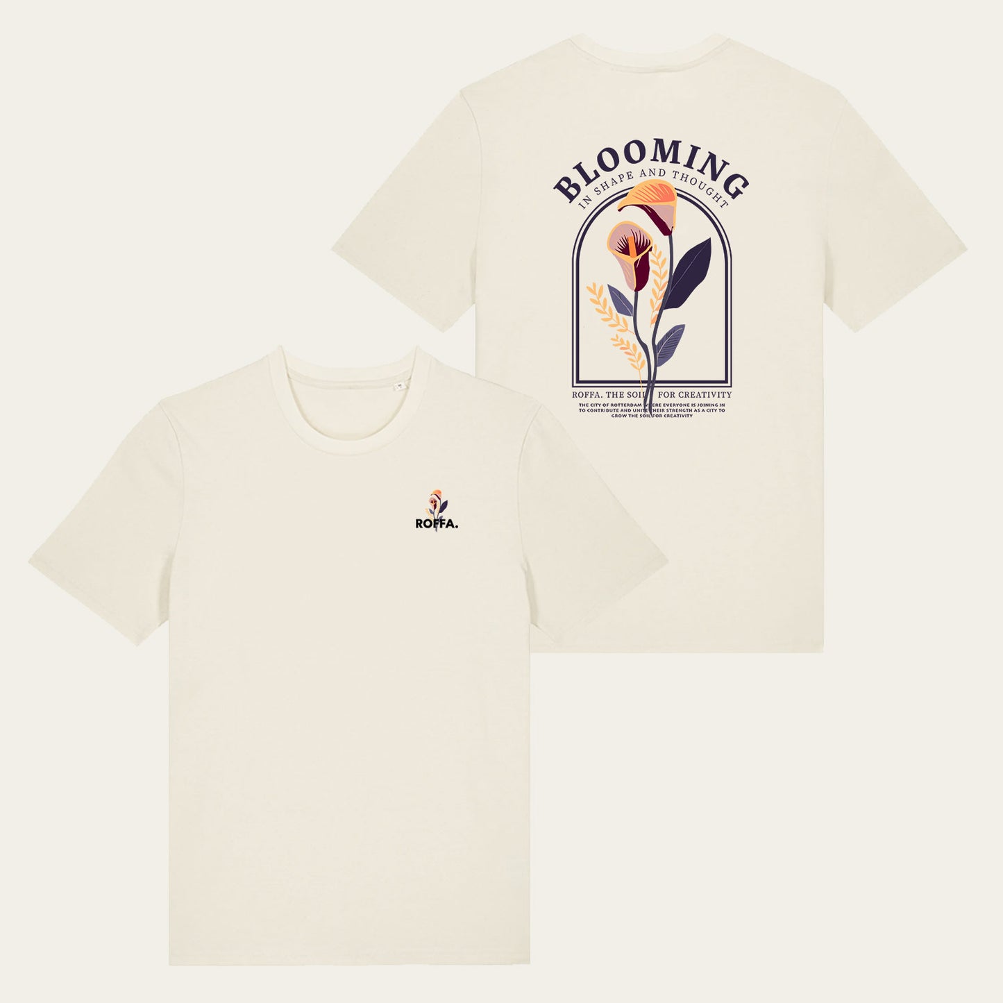 ROFFA. t-shirt regular - BLOOMING - 100% organisch katoen
