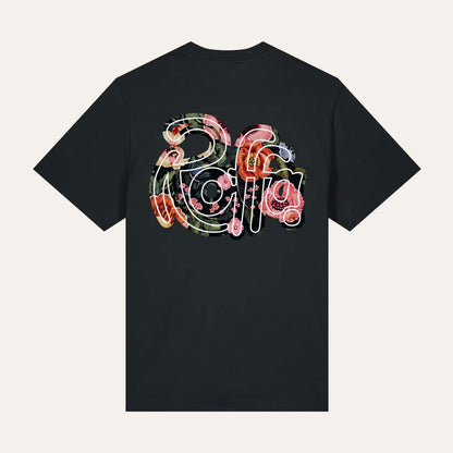 ROFFA. t-shirt comfort zwart - City flowers