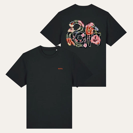 ROFFA. t-shirt comfort zwart - City flowers