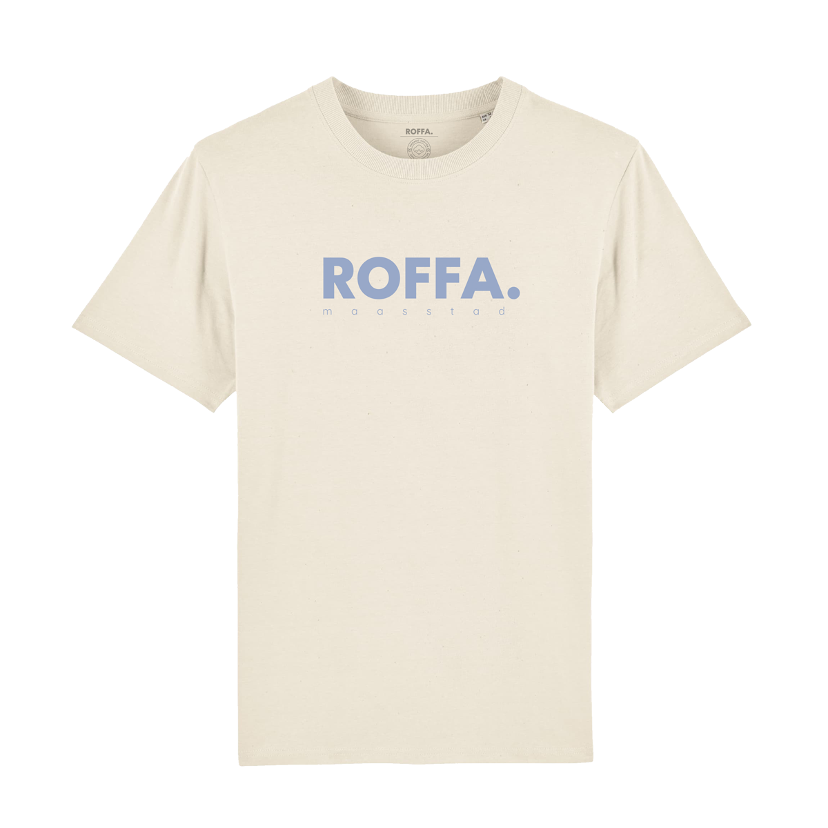 Wit t-shirt met blauw Roffa logo