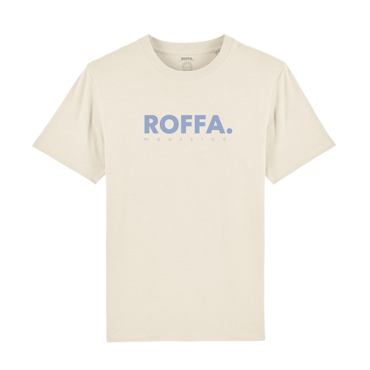 Wit t-shirt met blauw Roffa logo