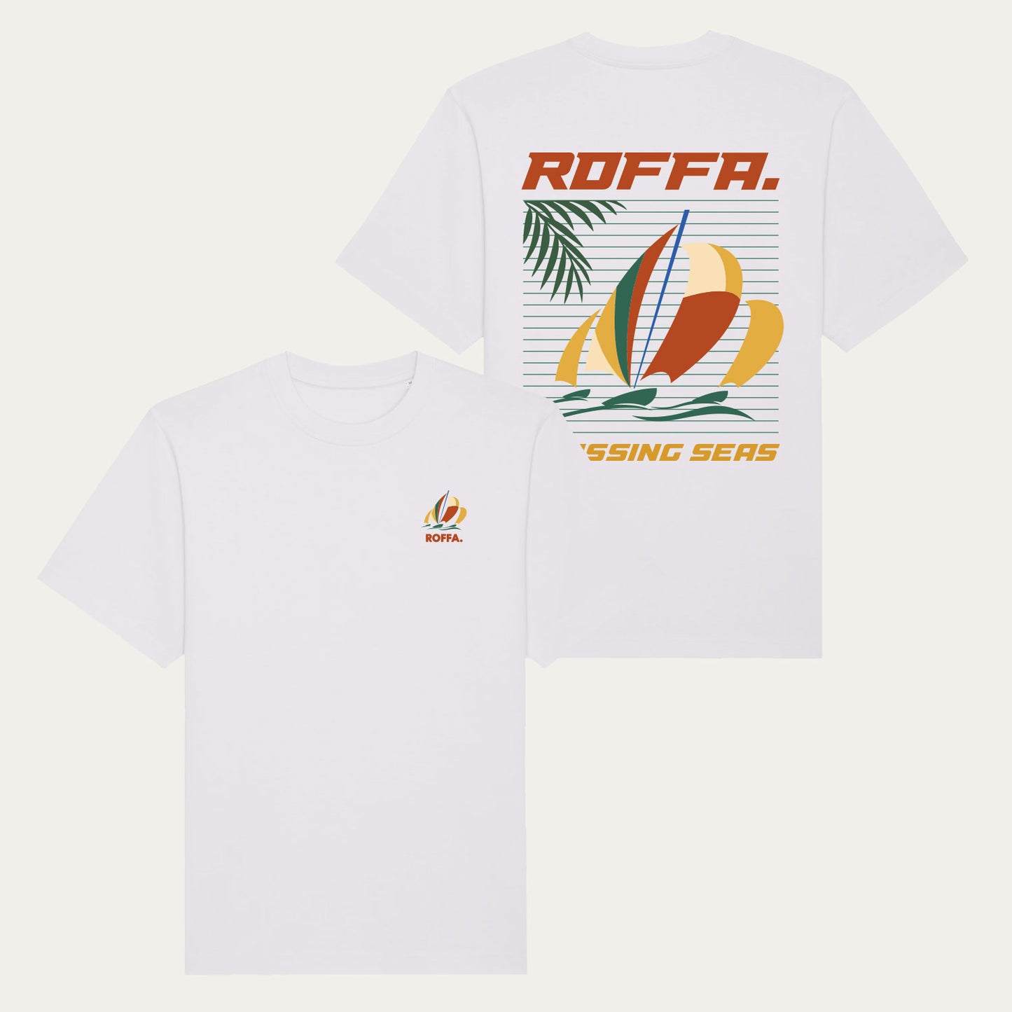 ROFFA. washed oversized t-shirt - Crossing seas - 100% organisch katoen