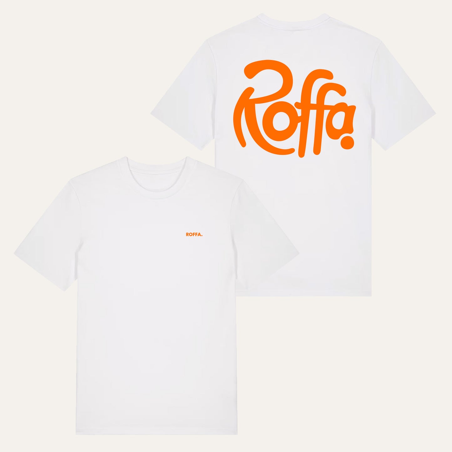 ROFFA. heavy t-shirt oversized wit - City Orange - 100% organisch katoen