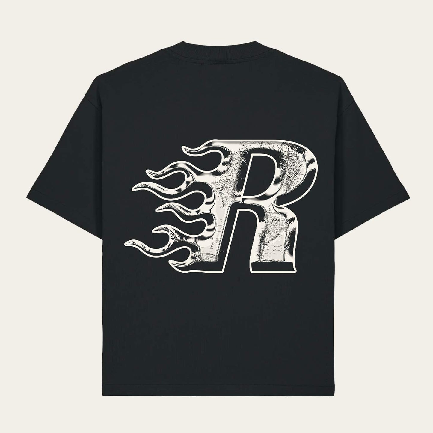 ROFFA. heavy oversized t-shirt - Flaming R - 100% organisch katoen