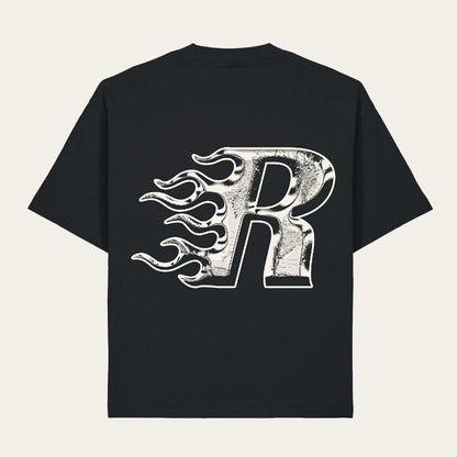 ROFFA. heavy oversized t-shirt - Flaming R - 100% organisch katoen