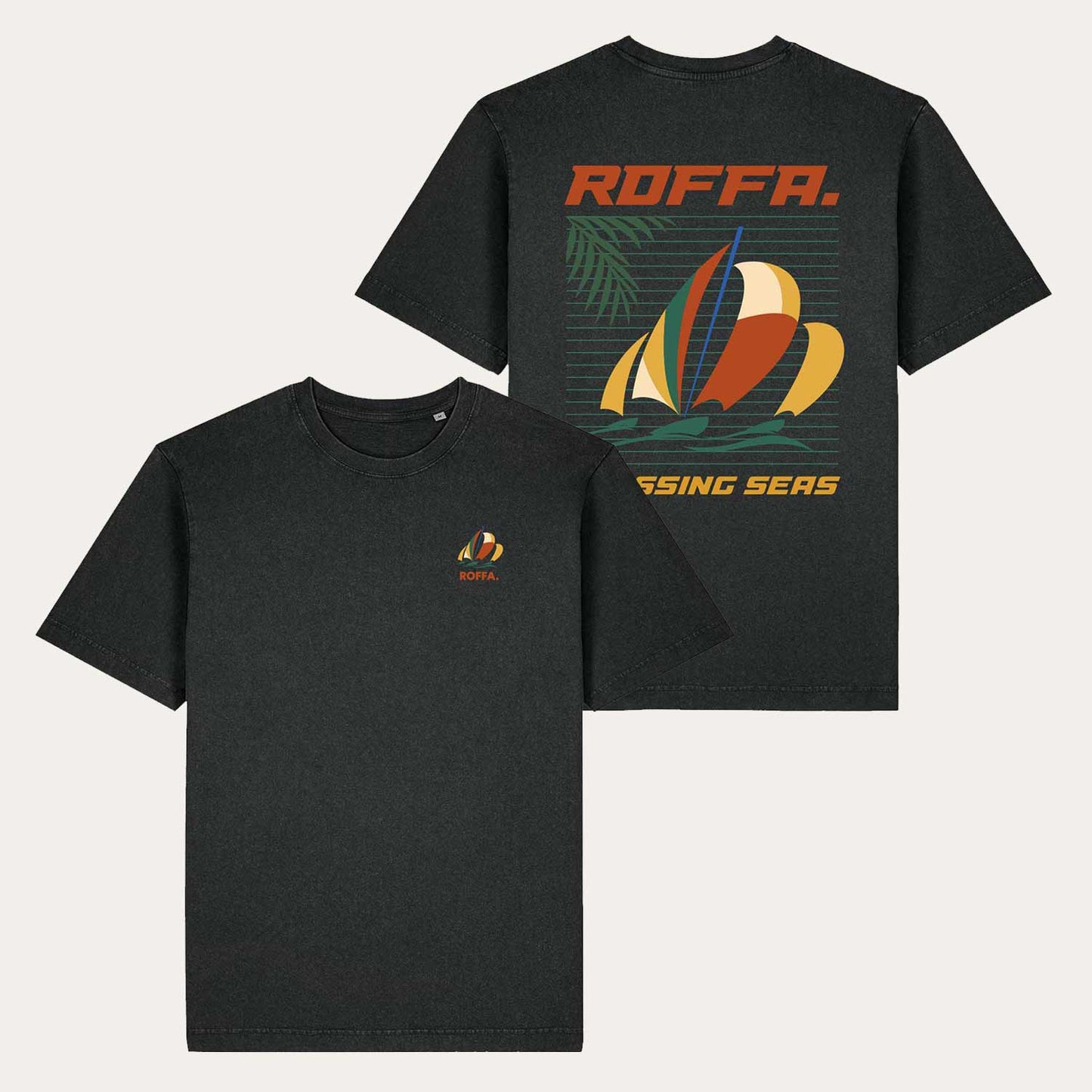 ROFFA. washed oversized t-shirt - Crossing seas - 100% organisch katoen